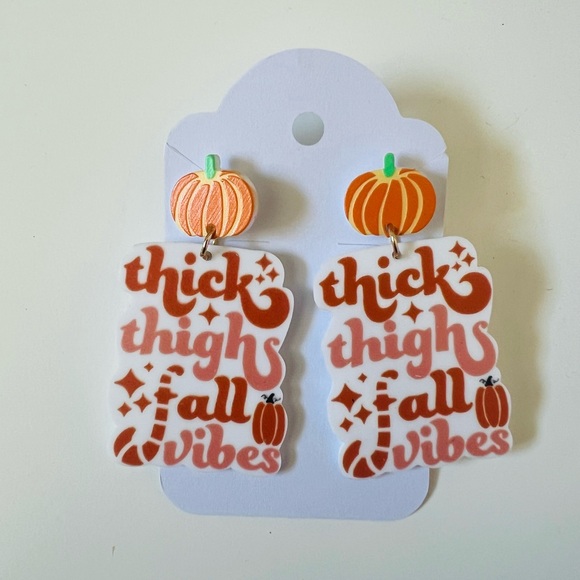 Fall Earrings Thick Thighs Fall Vibes New - Picture 1 of 1
